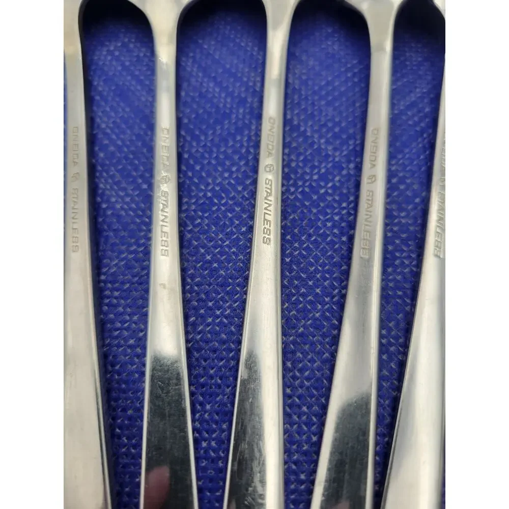 Oneida Will O' Wisp Iced Teaspoon Set 6 Stainless Flatware Rare Discontinued